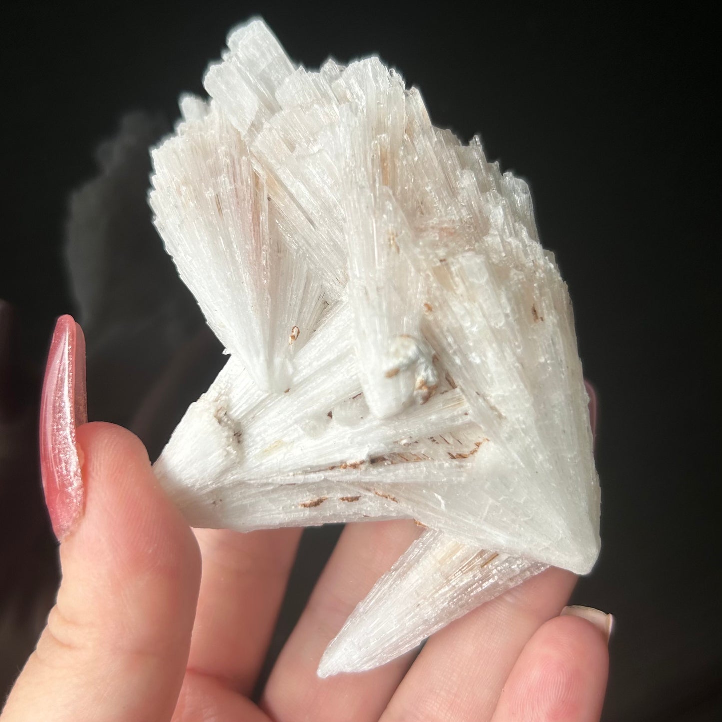 White Scolecite Spray Specimen from India