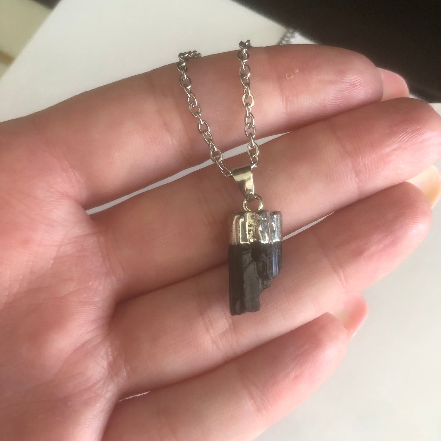 Natural Black Tourmaline Necklace