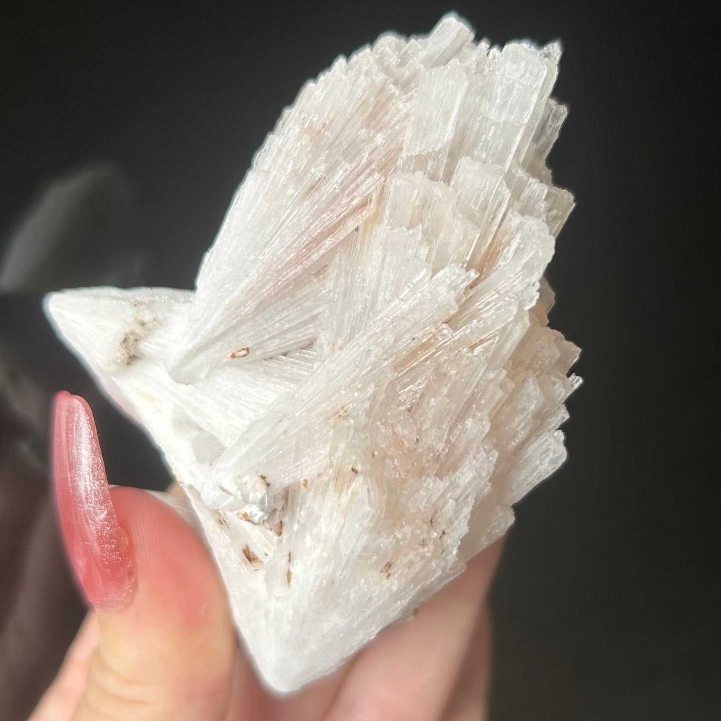 White Scolecite Spray Specimen from India