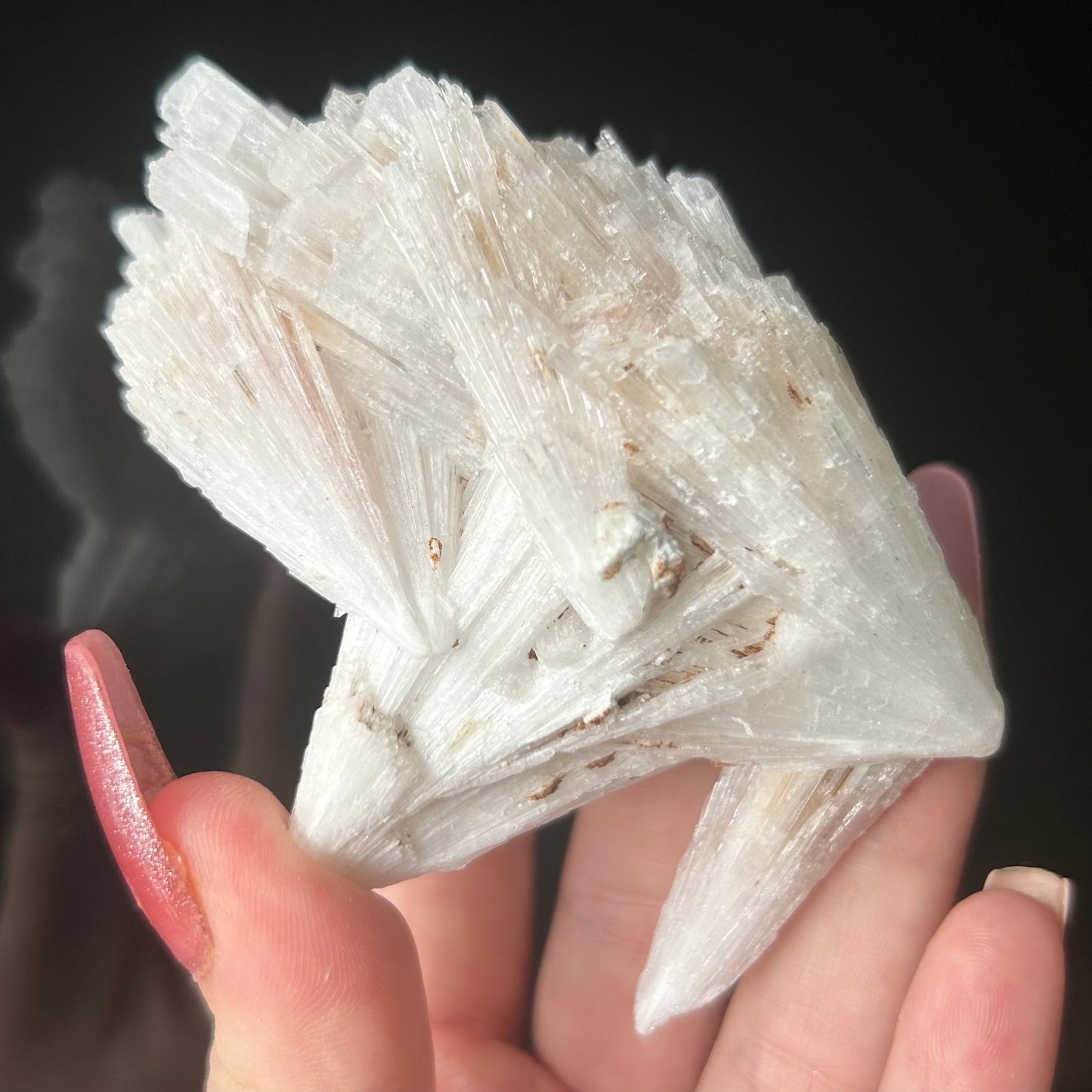 White Scolecite Spray Specimen from India