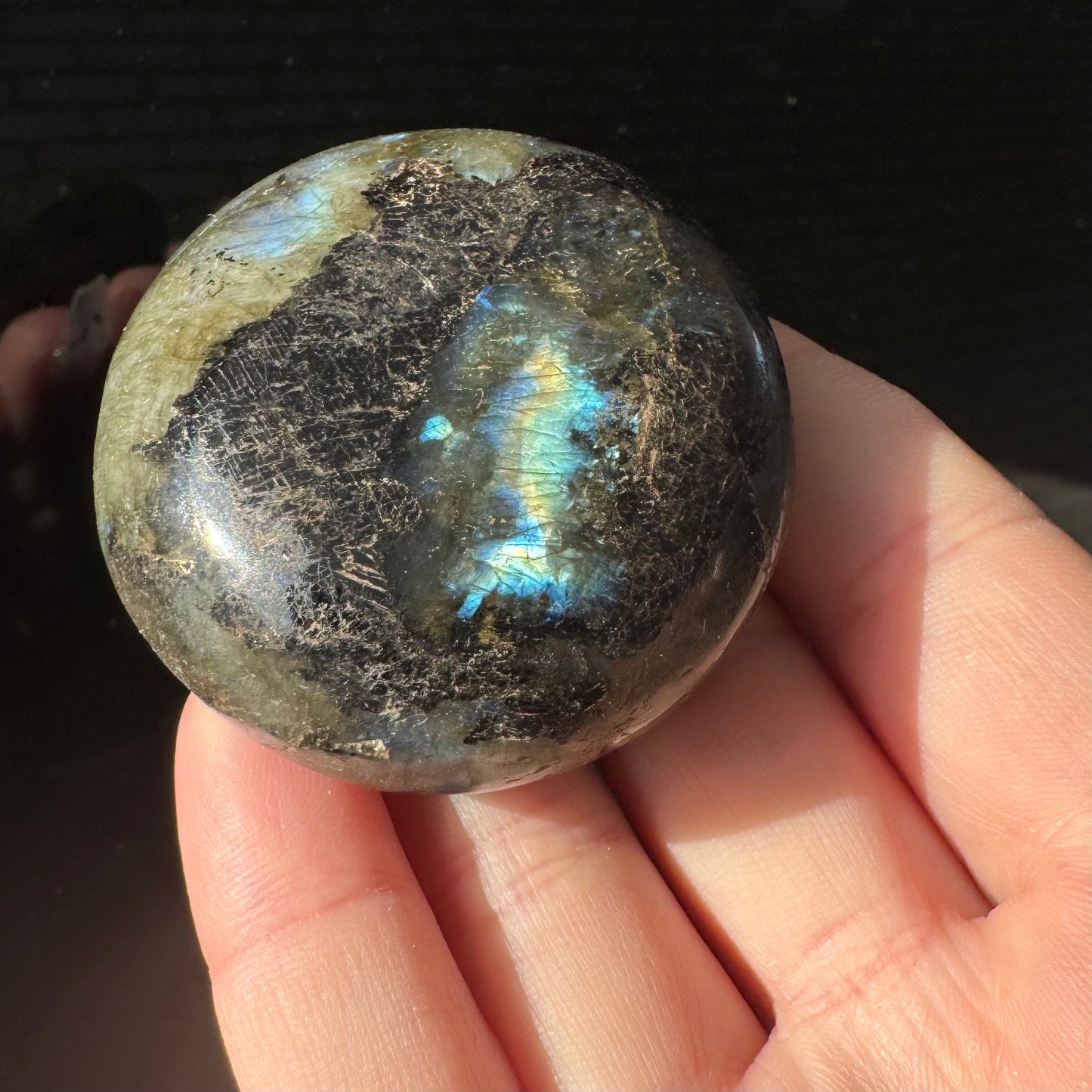 Extra Flashy Labradorite Palmstone