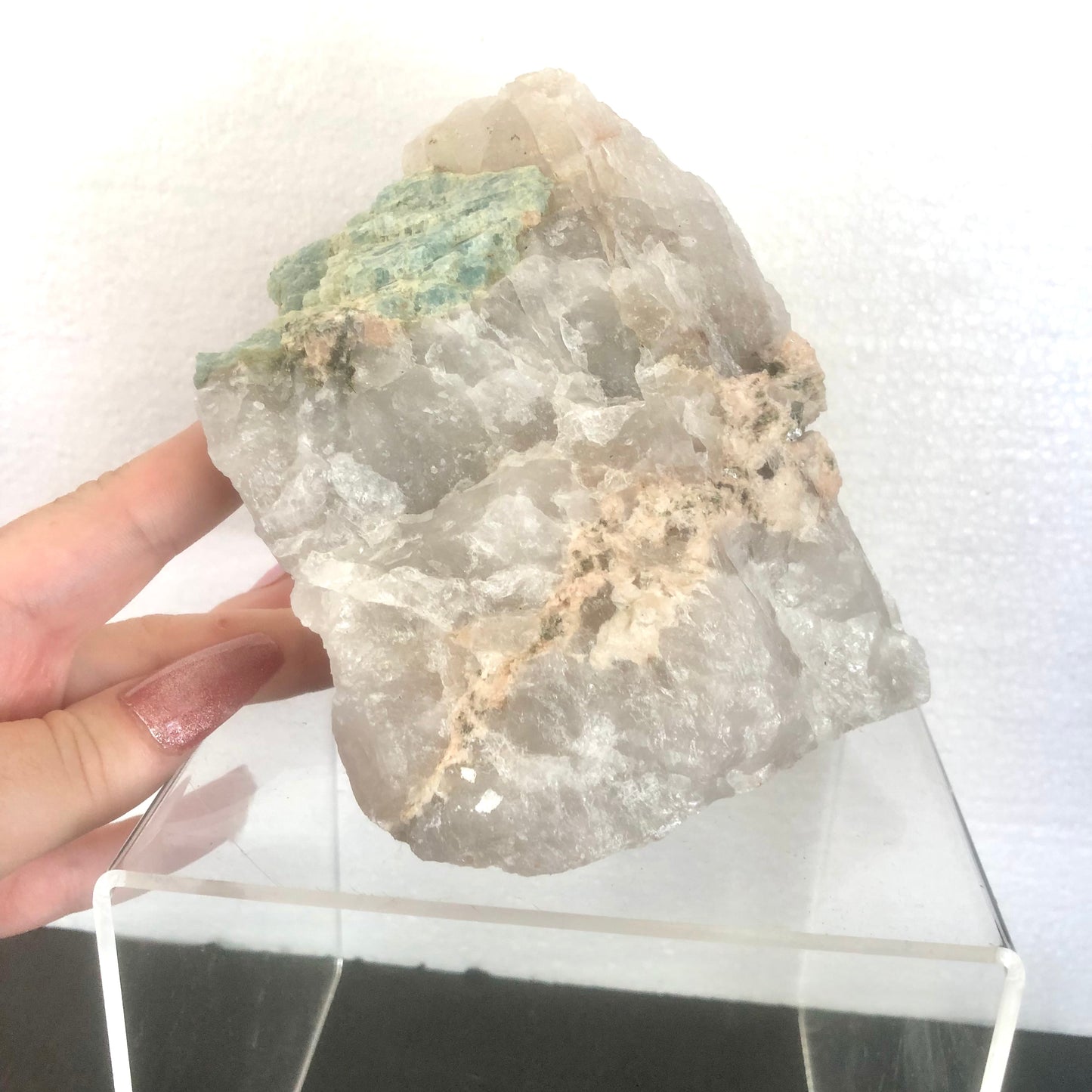 Large Genuine Aquamarine in Quartz Matrix from Brazil