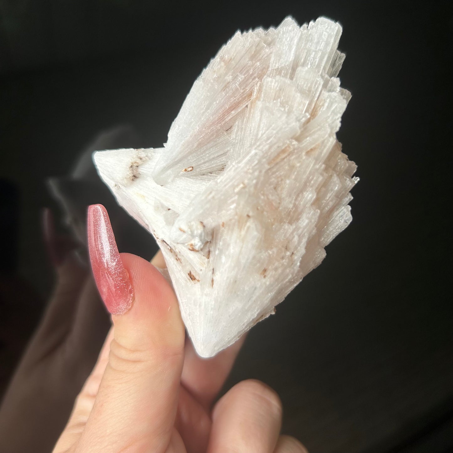 White Scolecite Spray Specimen from India