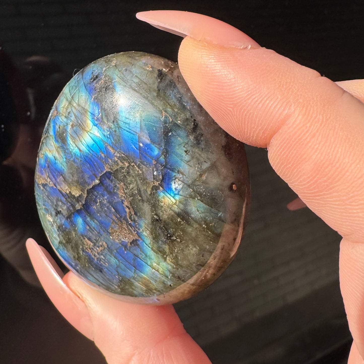 Extra Flashy Labradorite Palmstone