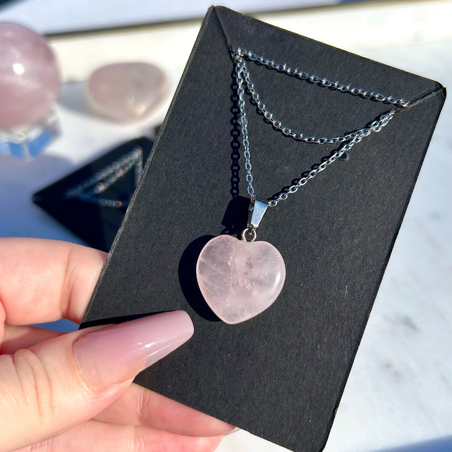 Unconditional Love - Rose Quartz Heart Necklace