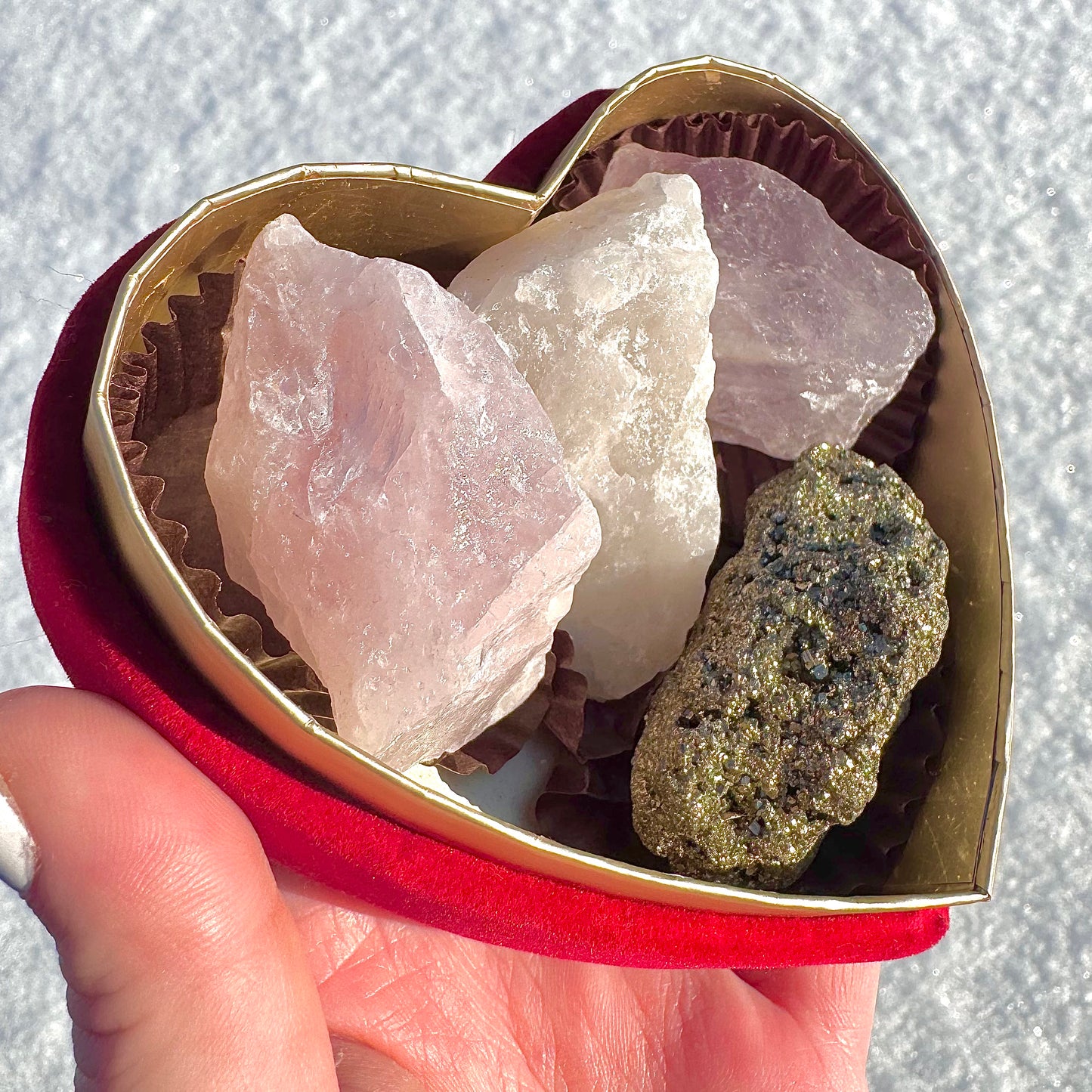 Velvet Heart Valentine Crystal Cluster Gift Set