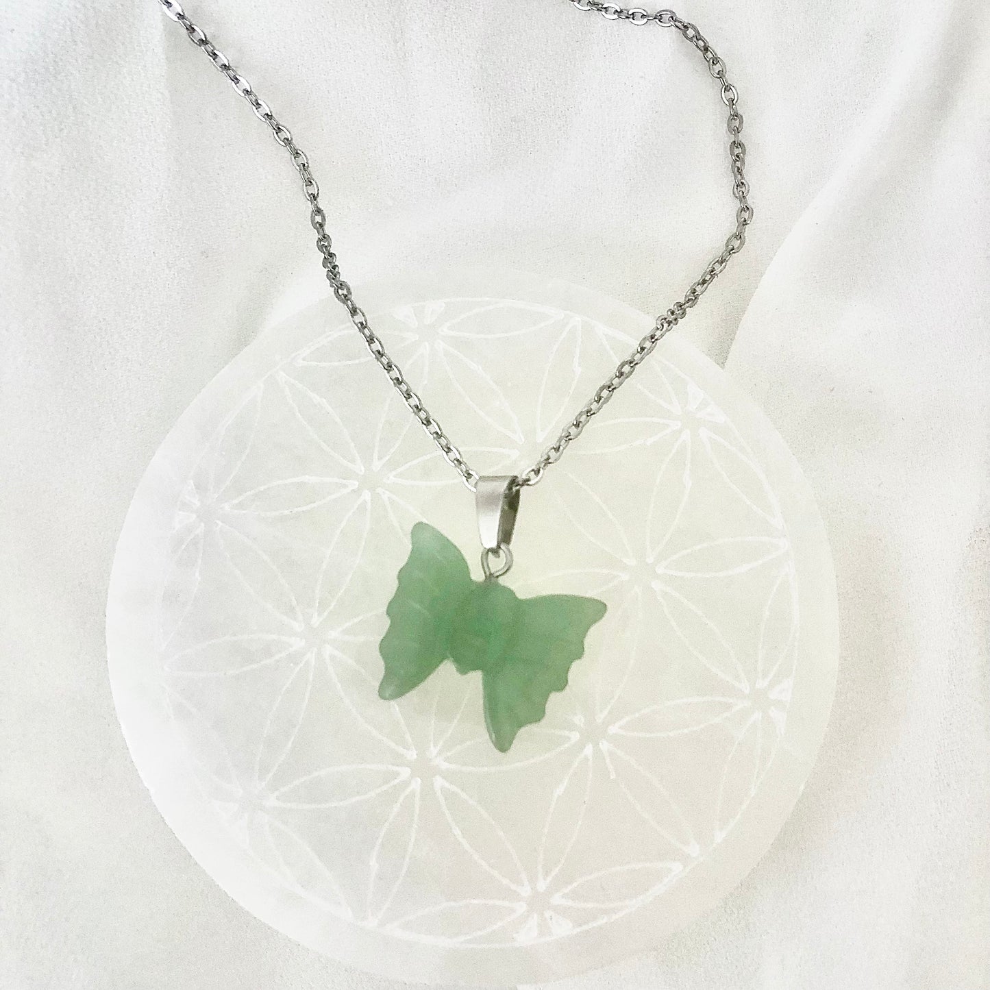 Green Aventurine Butterfly Necklace