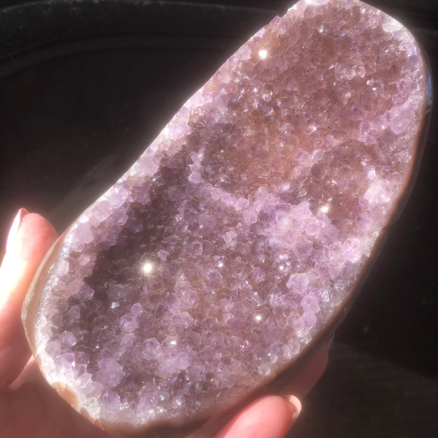 High Grade Reddish Druzy Rainbow Amethyst from Uruguay