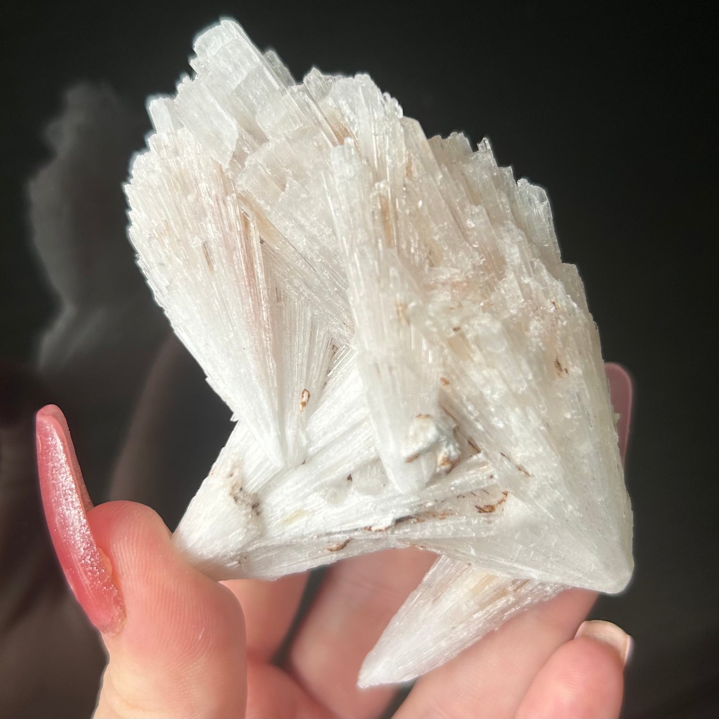 White Scolecite Spray Specimen from India