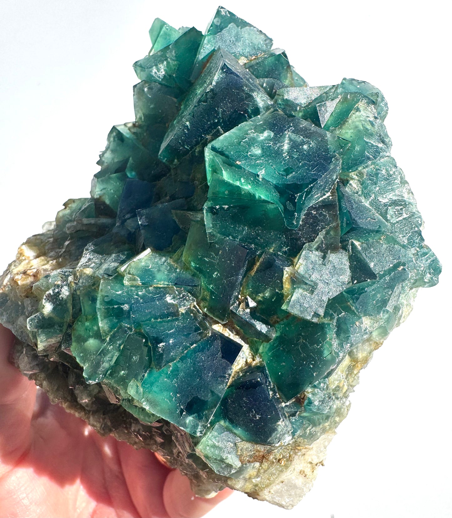 Rare Blue Green Cubic Fluorite