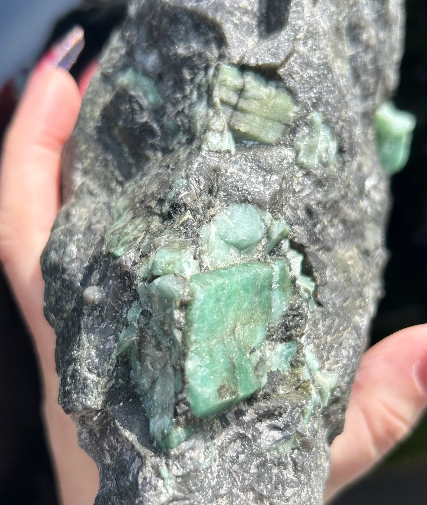 Large Green Emerald in Matrix from Brazil