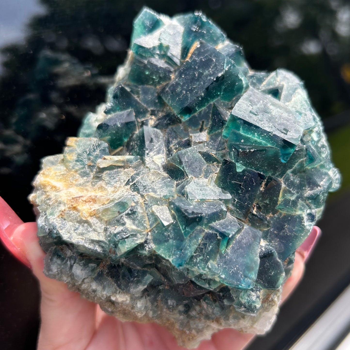 Rare Blue Green Cubic Fluorite