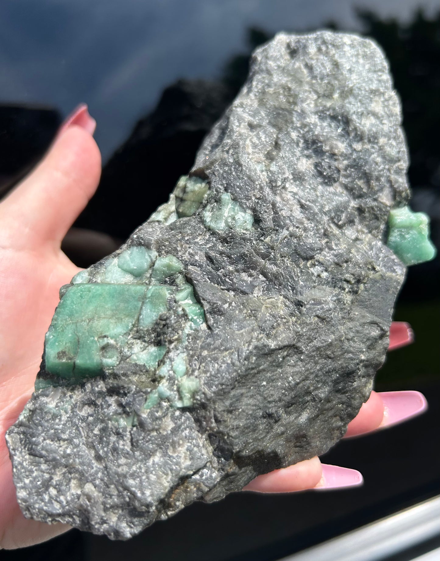 Large Green Emerald in Matrix from Brazil