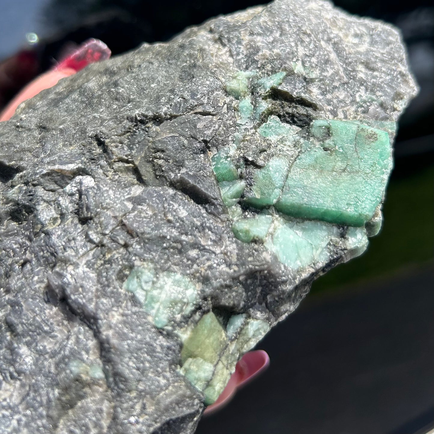 Large Green Emerald in Matrix from Brazil