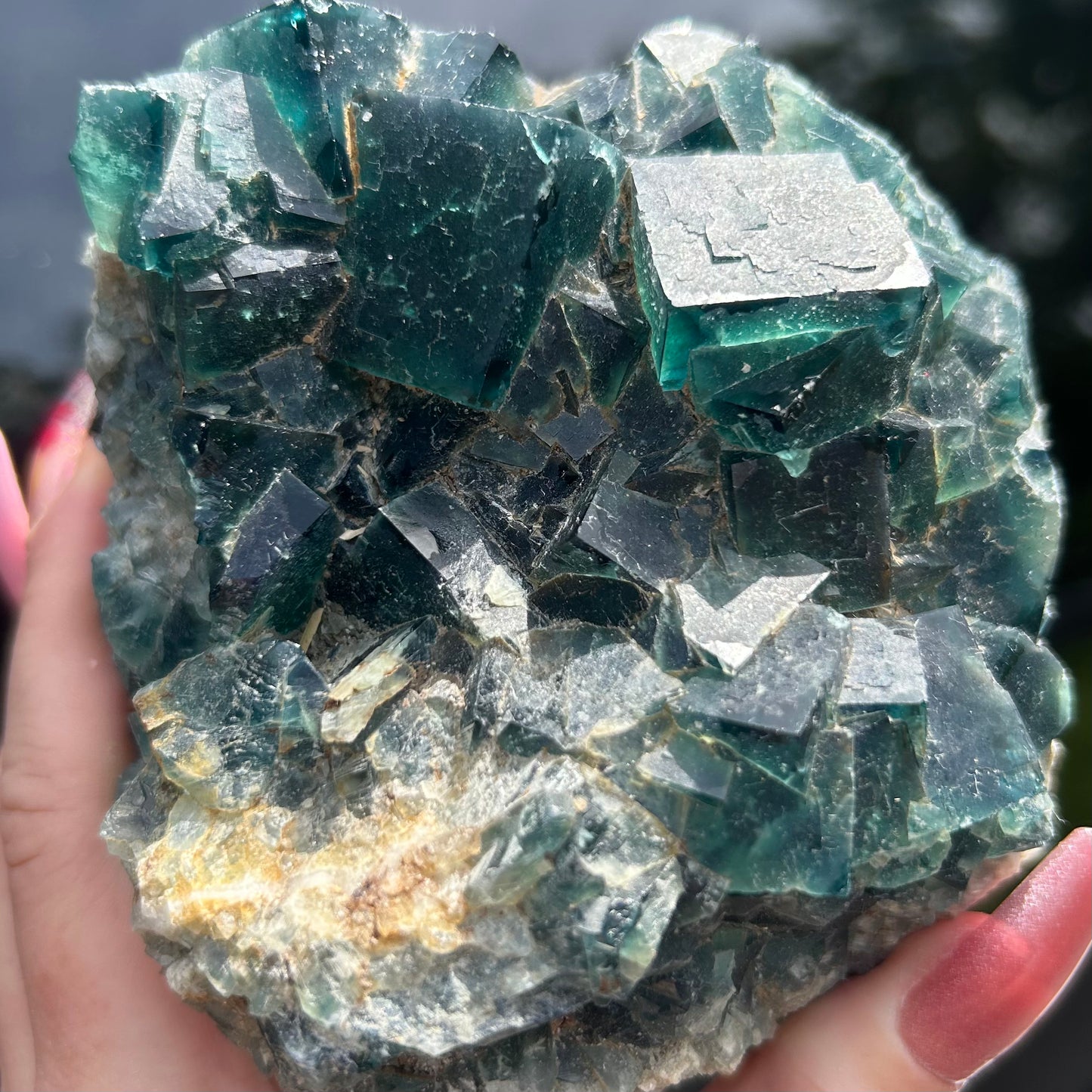 Rare Blue Green Cubic Fluorite