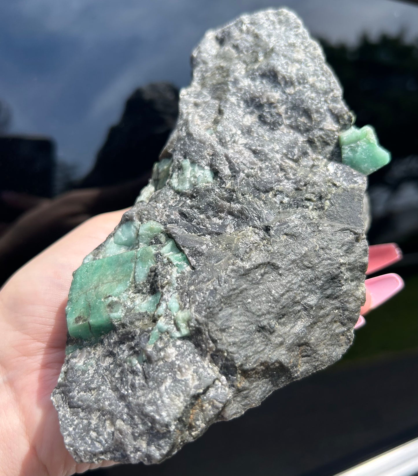 Large Green Emerald in Matrix from Brazil