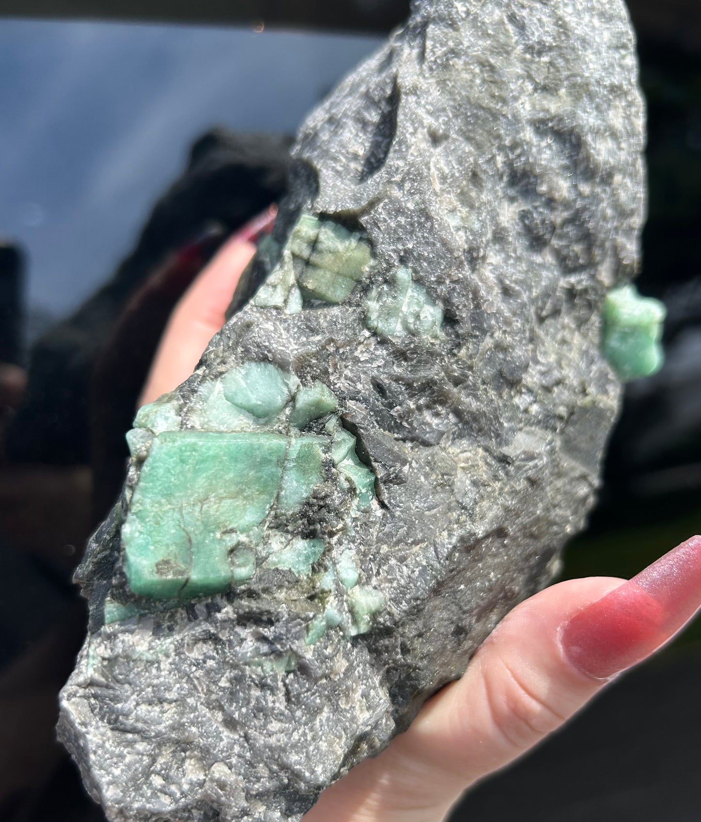 Large Green Emerald in Matrix from Brazil