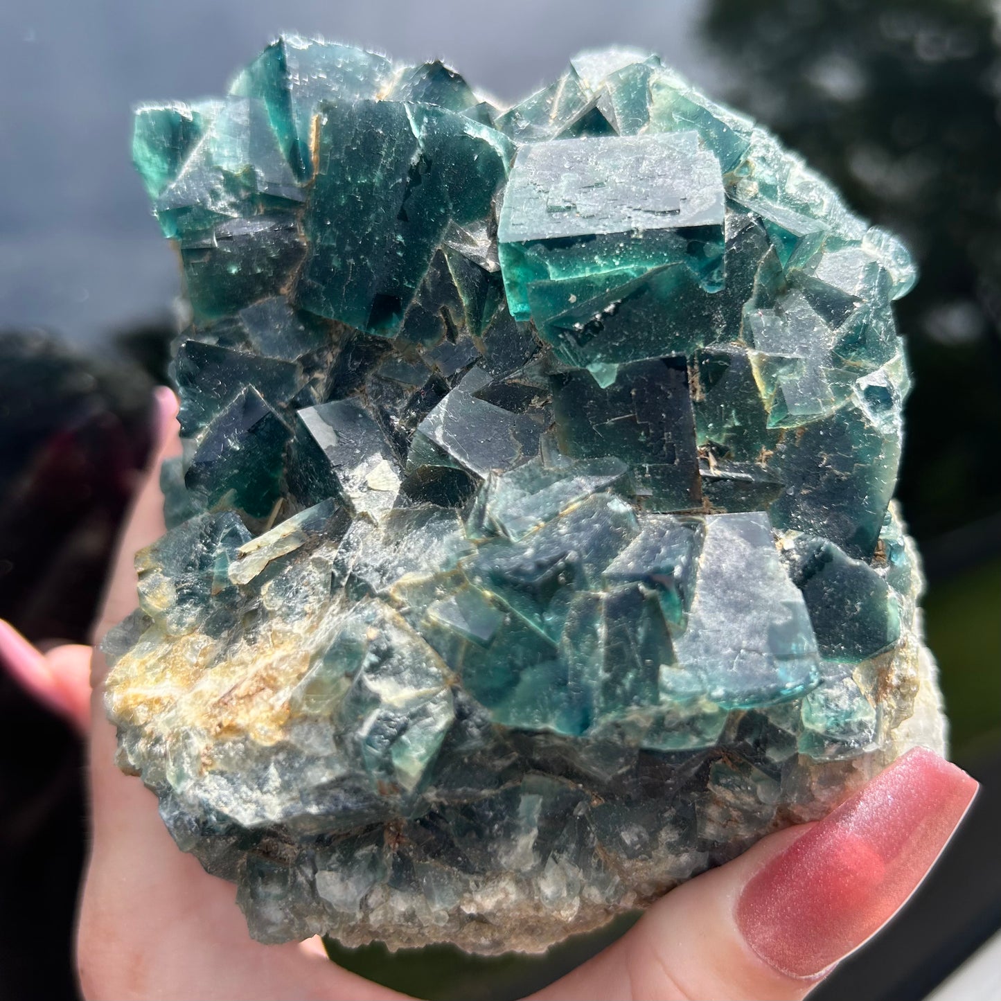 Rare Blue Green Cubic Fluorite