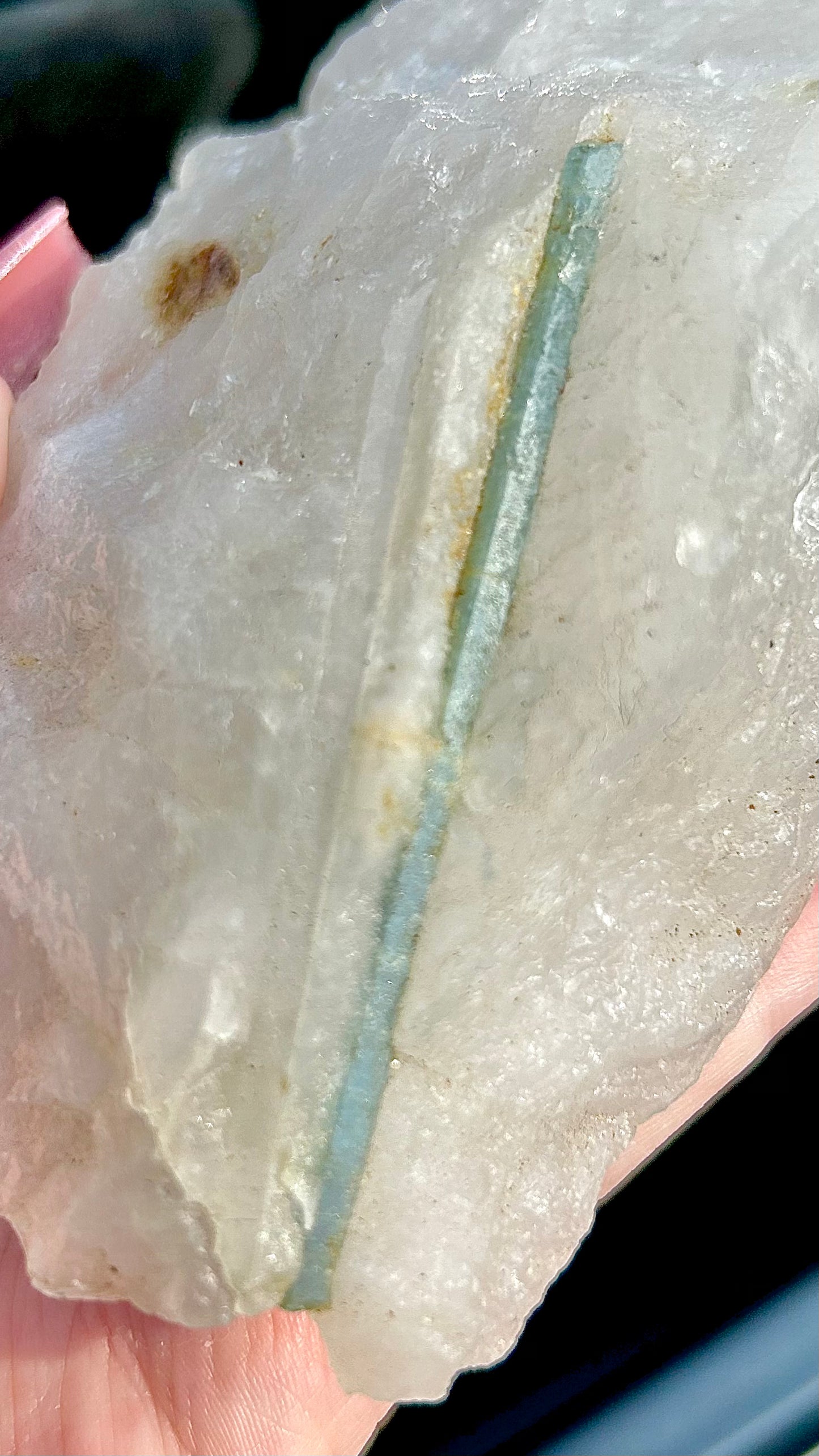 Blue Aquamarine in Quartz from Brazil