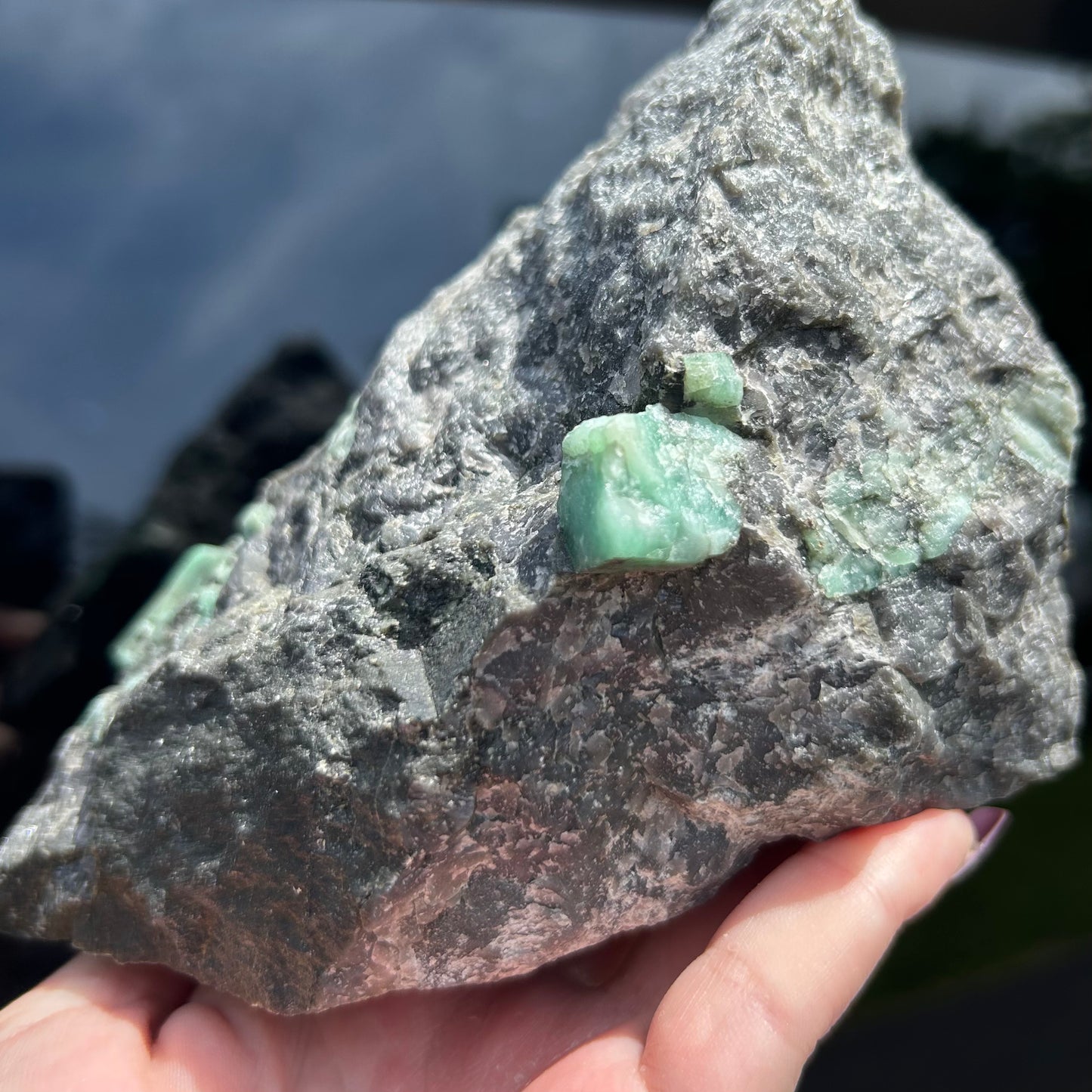 Large Green Emerald in Matrix from Brazil