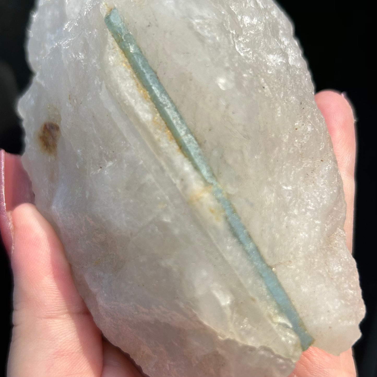 Blue Aquamarine in Quartz from Brazil