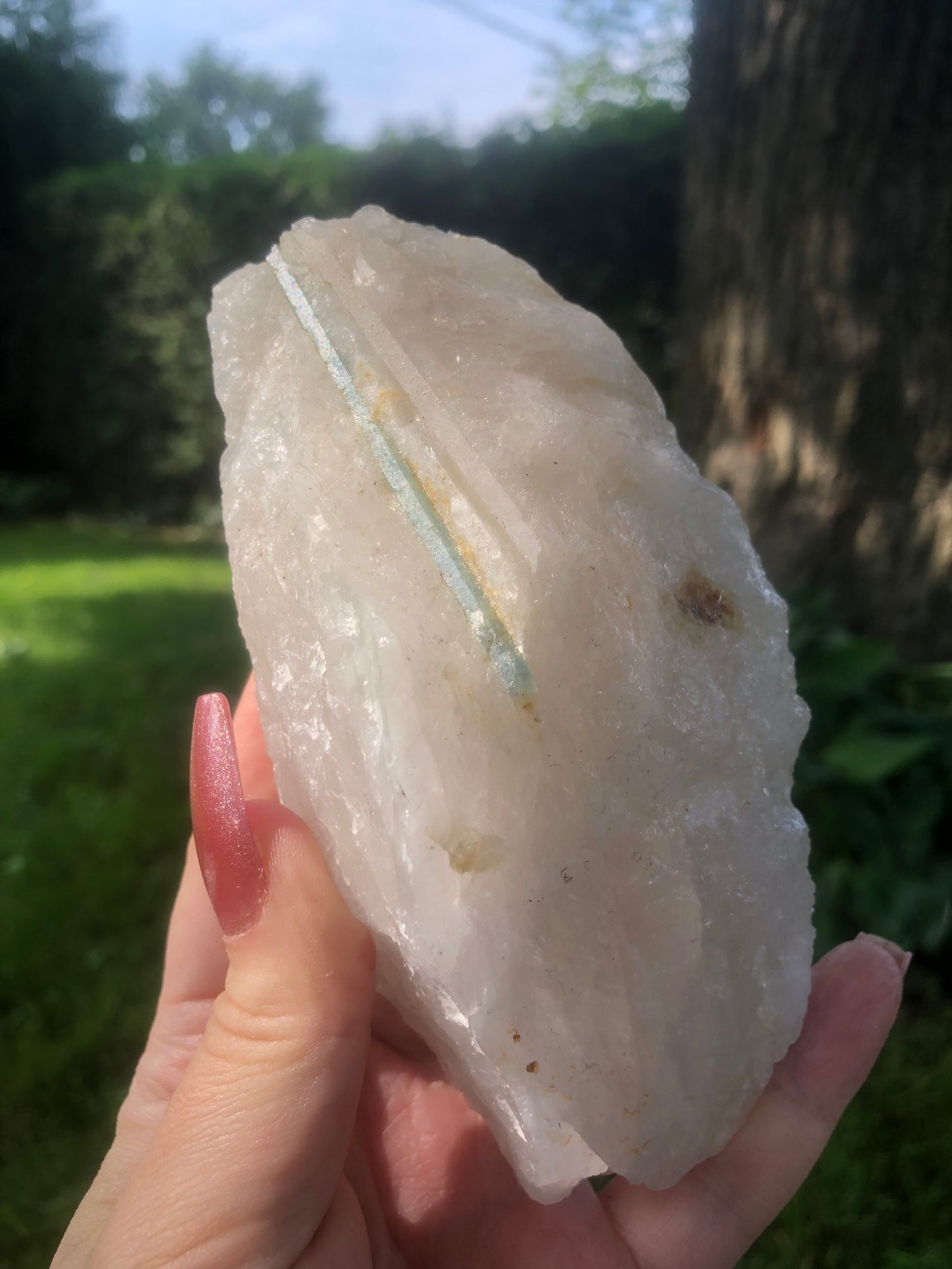 Blue Aquamarine in Quartz from Brazil