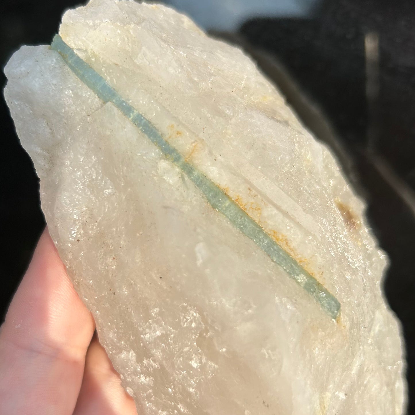 Blue Aquamarine in Quartz from Brazil