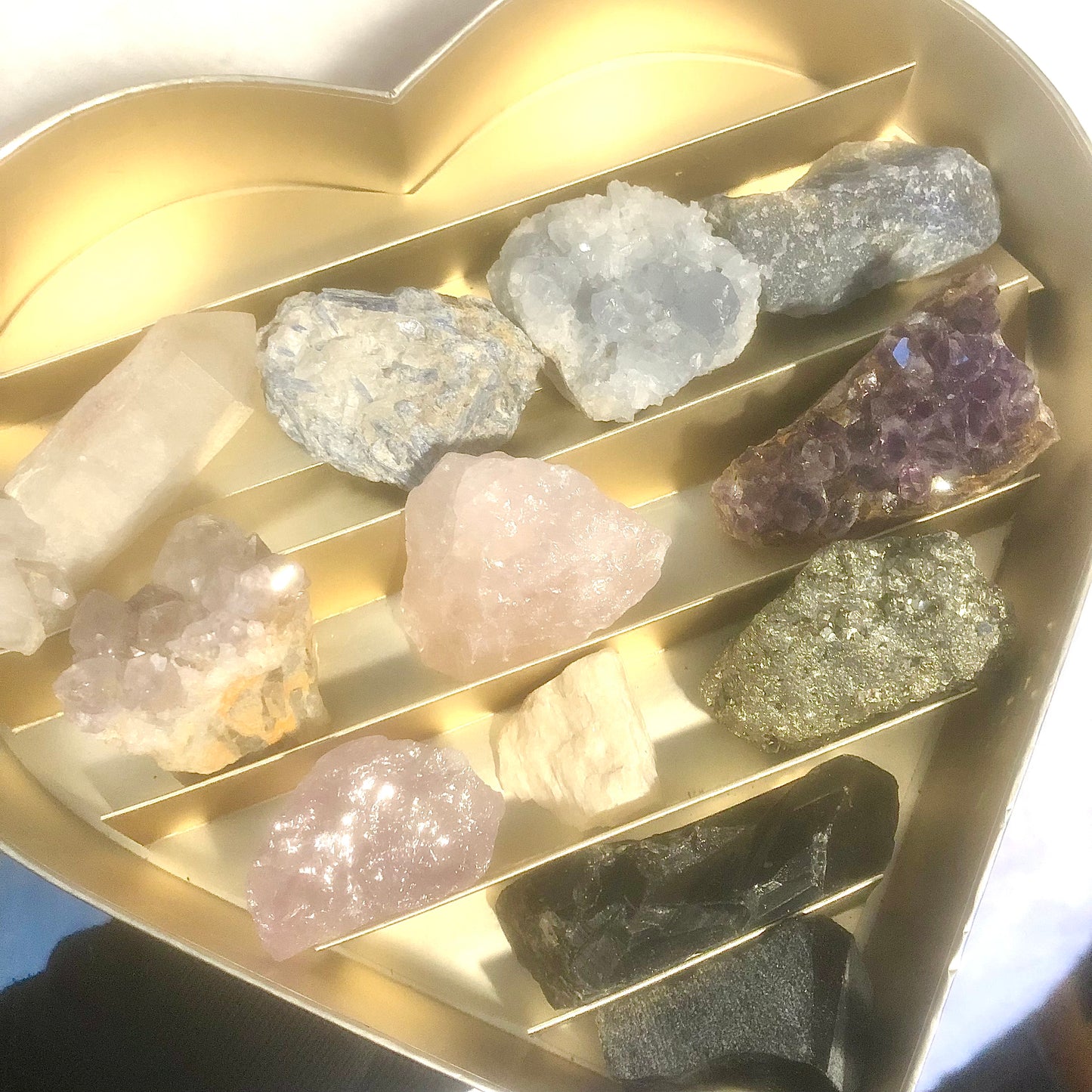 Large Velvet Heart Valentine Crystal Box