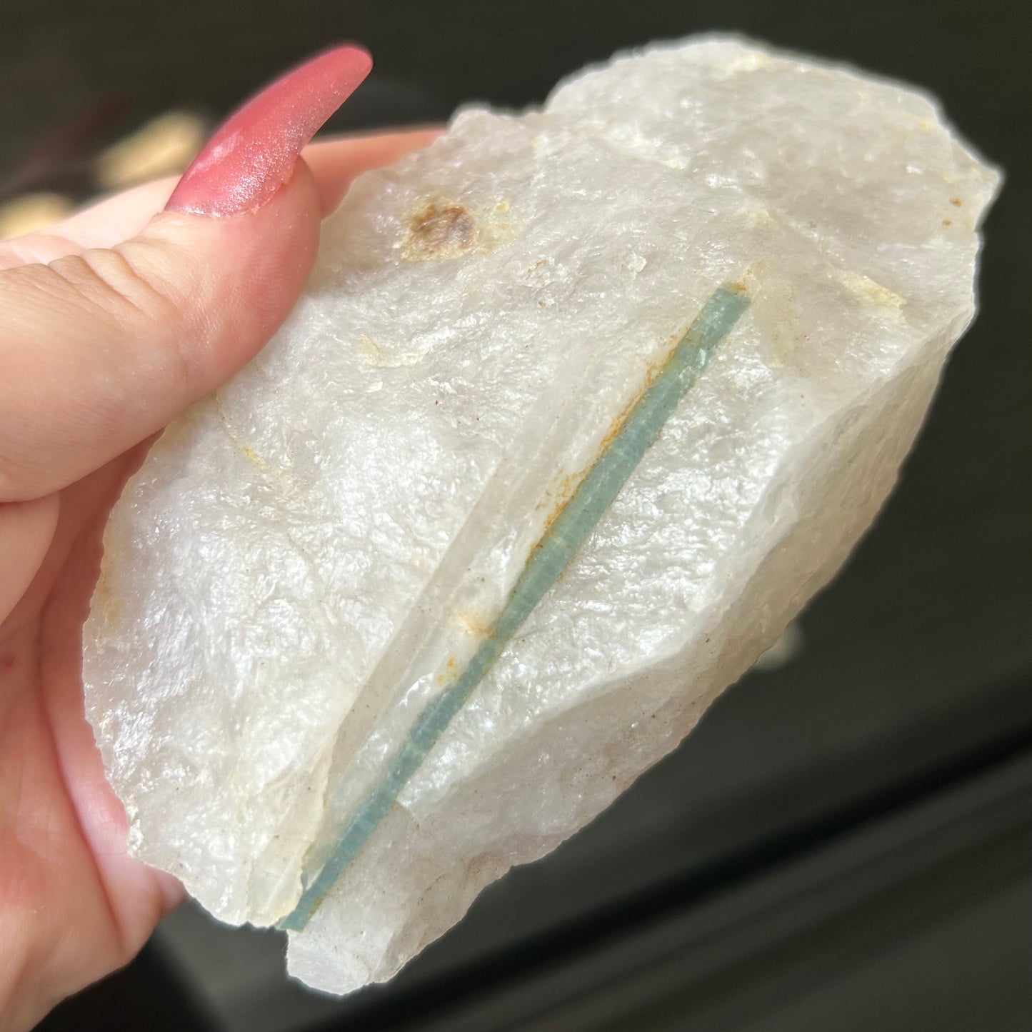 Blue Aquamarine in Quartz from Brazil