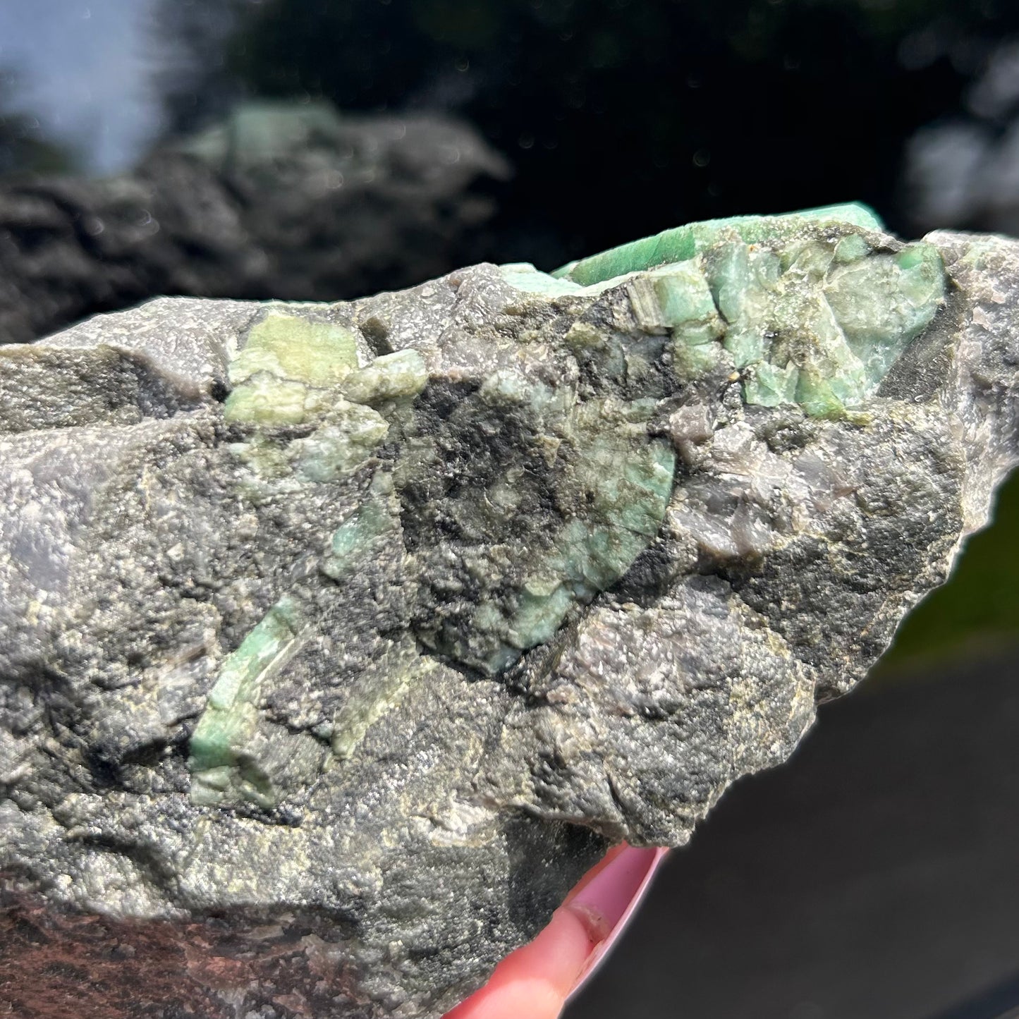 Large Green Emerald in Matrix from Brazil