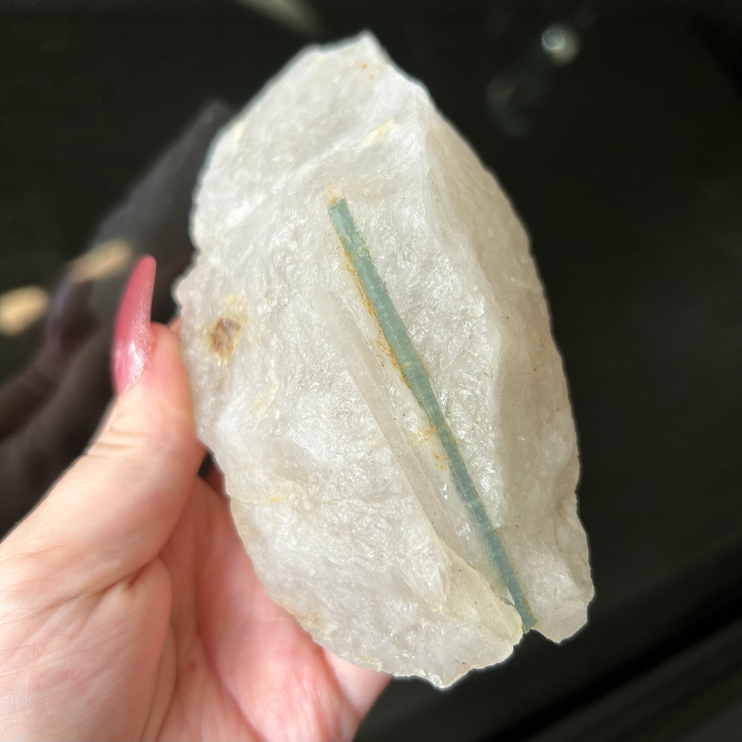 Blue Aquamarine in Quartz from Brazil