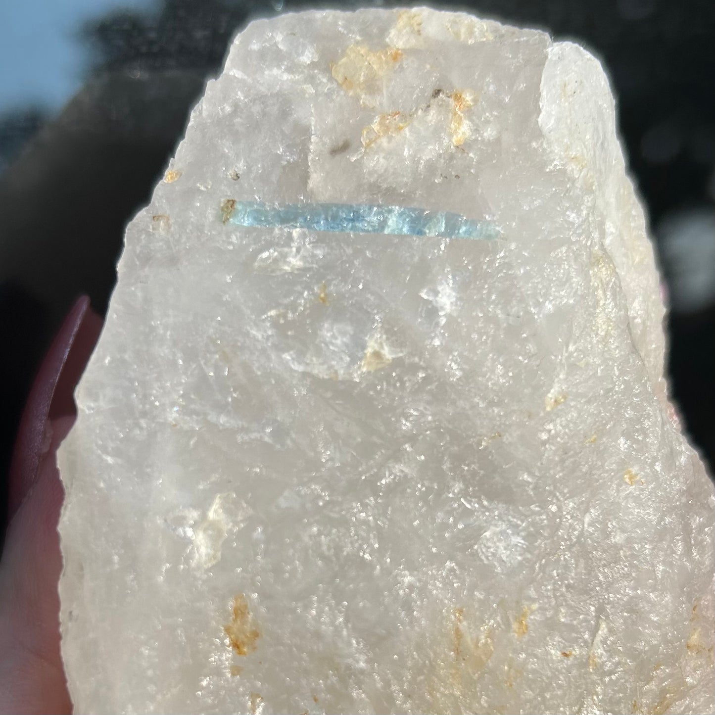 Blue Aquamarine in Quartz from Brazil