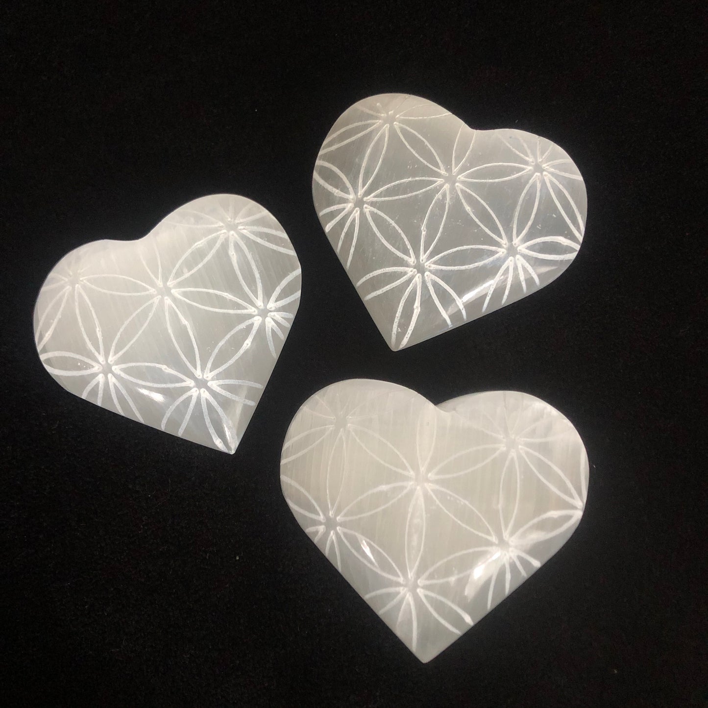 Flower Of Life Selenite Heart