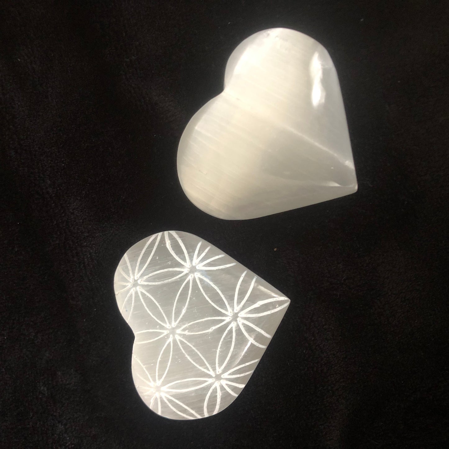 Flower Of Life Selenite Heart