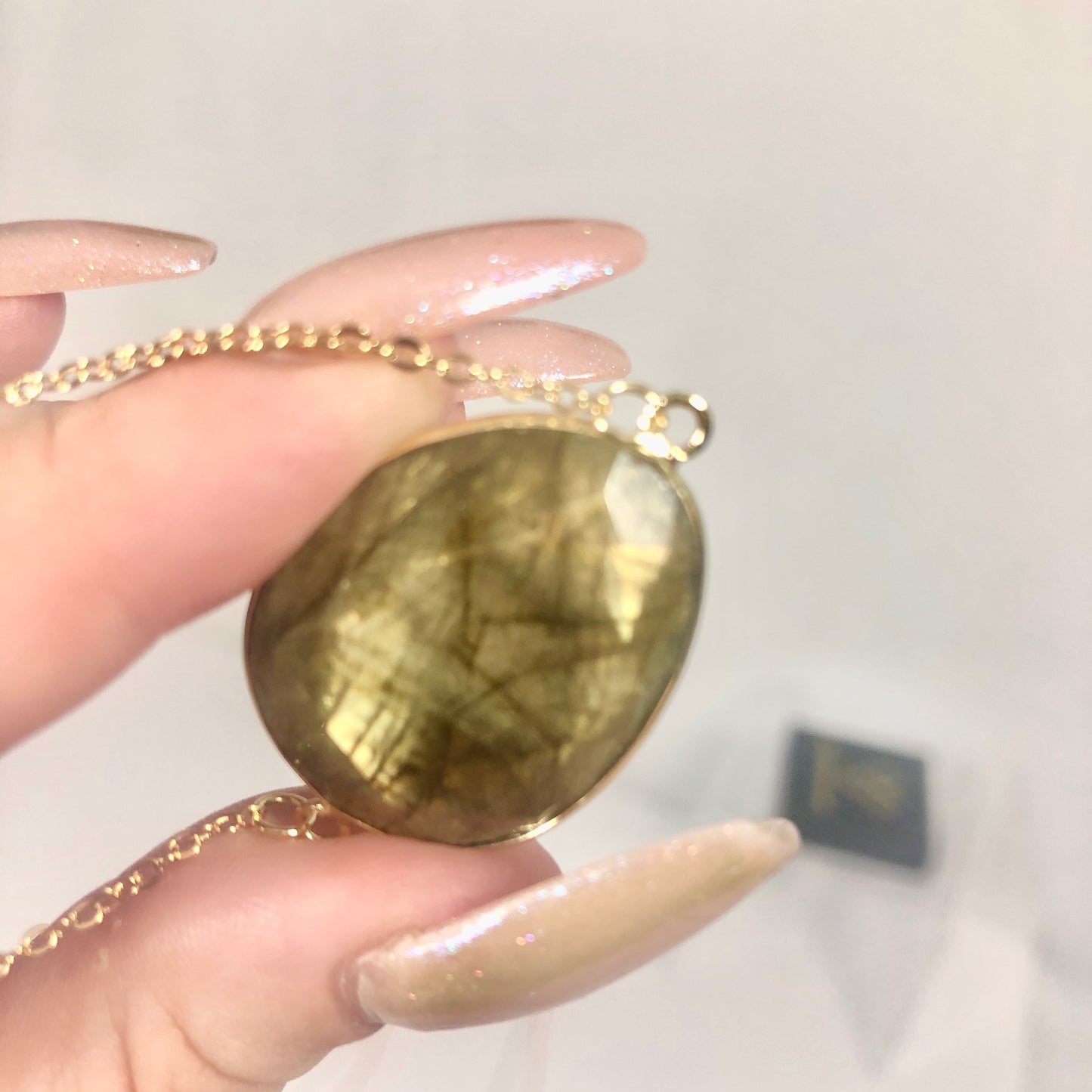 Super Flashy Labradorite Necklace on 24K Gold Plated Chain