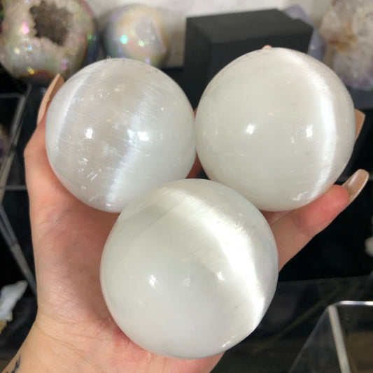 One Medium Selenite Sphere