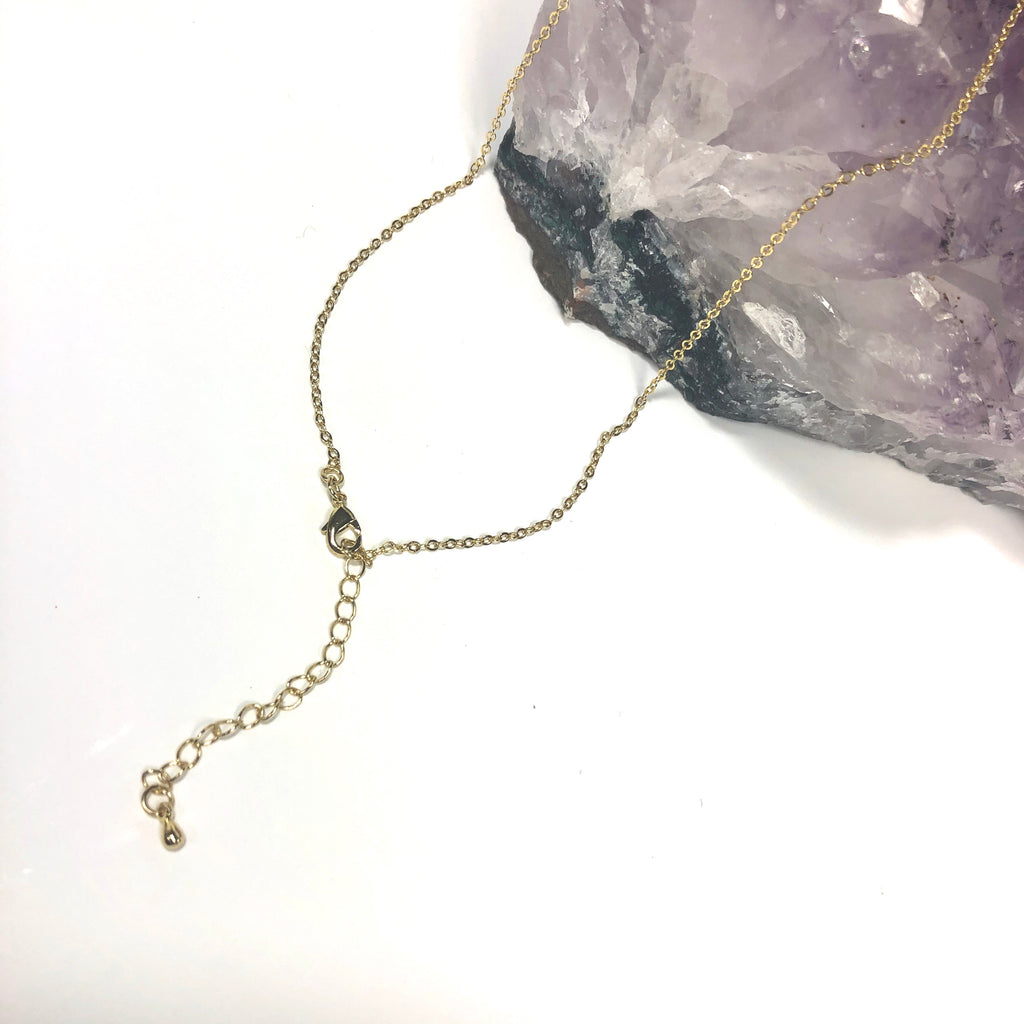 Amethyst Crescent Moon Horn Necklace