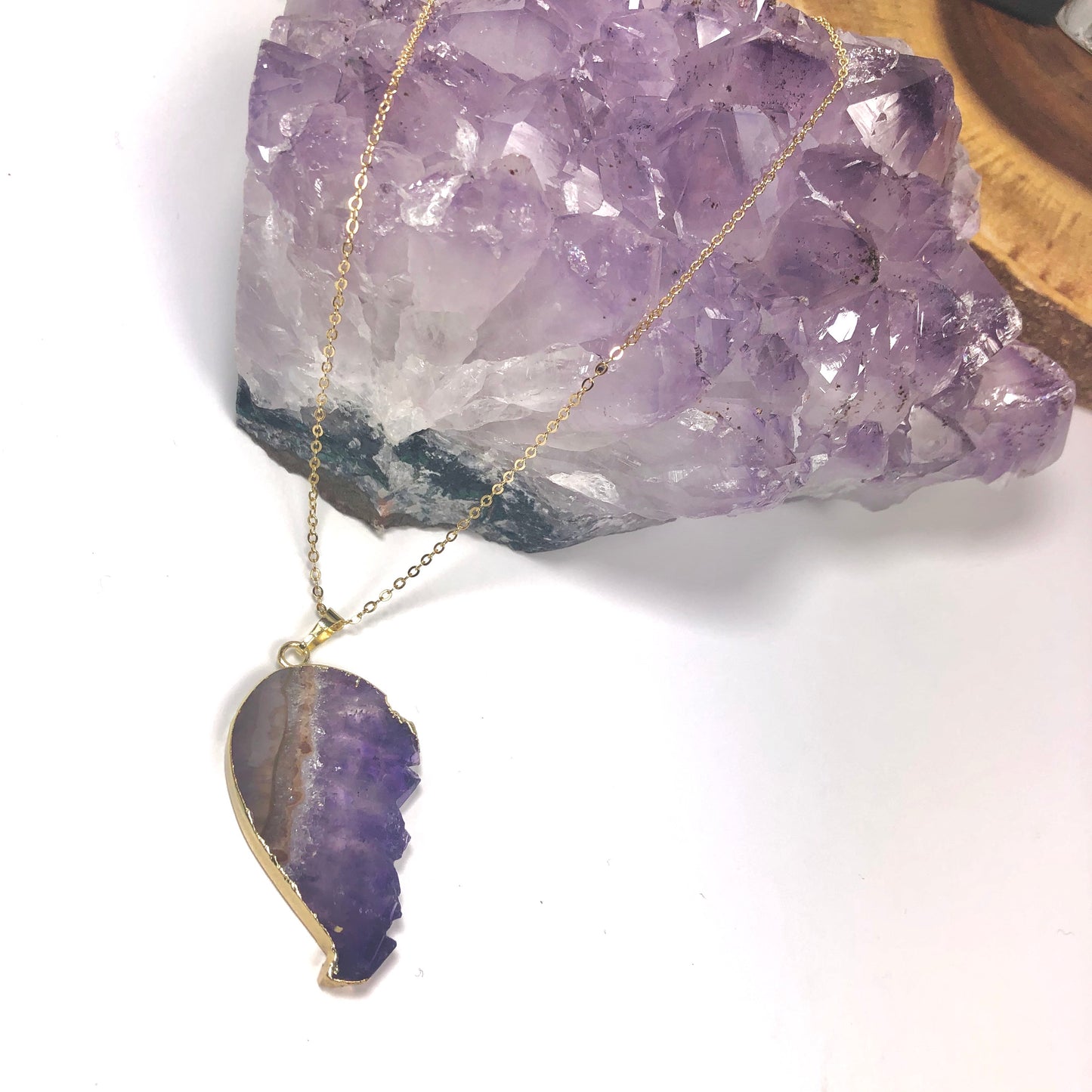 Amethyst Angel Wing Necklace