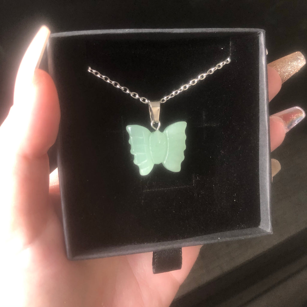 Green Aventurine Butterfly Necklace