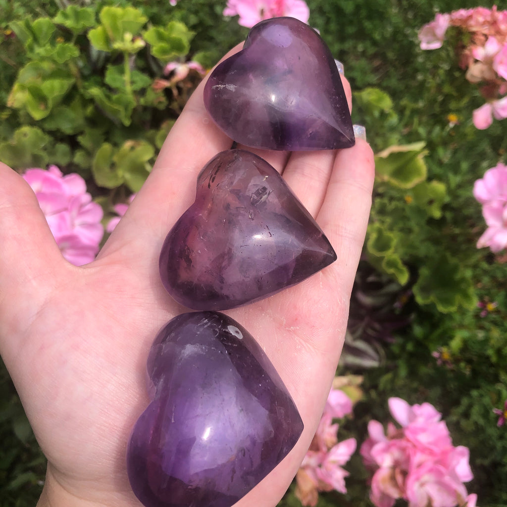 ONE High Quality Brazilian Amethyst Heart with Phantoms
