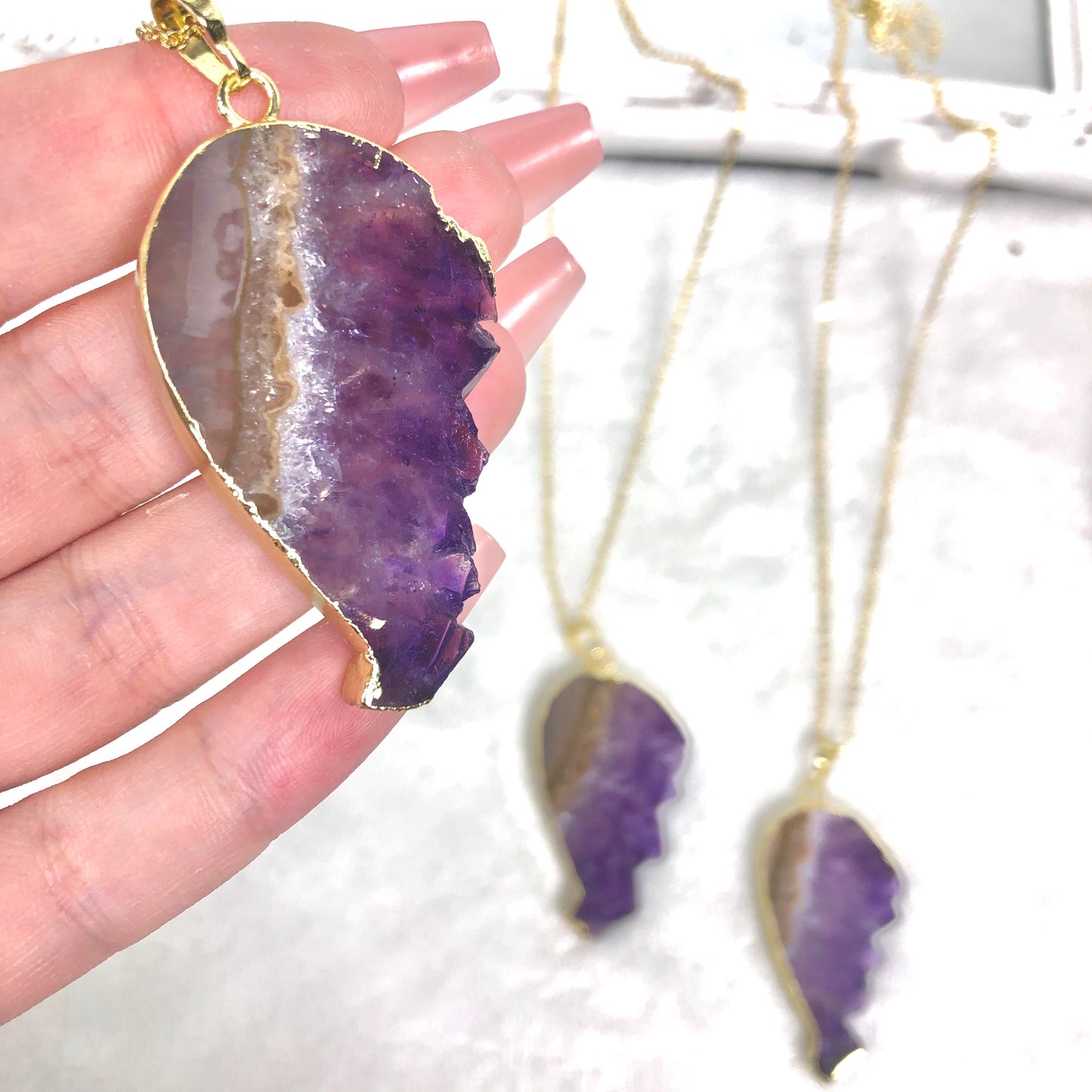 Amethyst Angel Wing Necklace