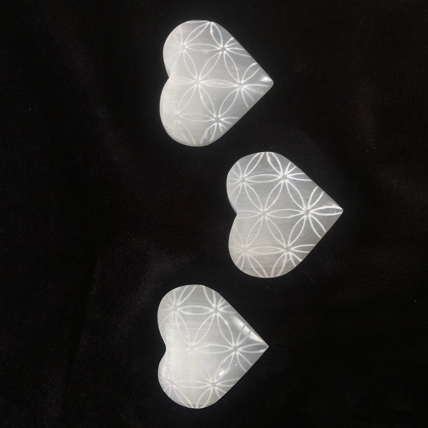 Flower Of Life Selenite Heart