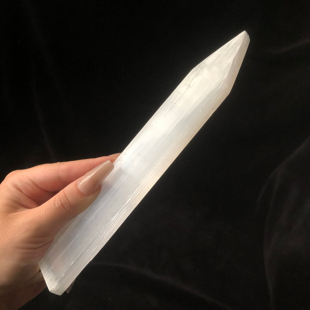 Polished Charging Selenite Point Wand Plate