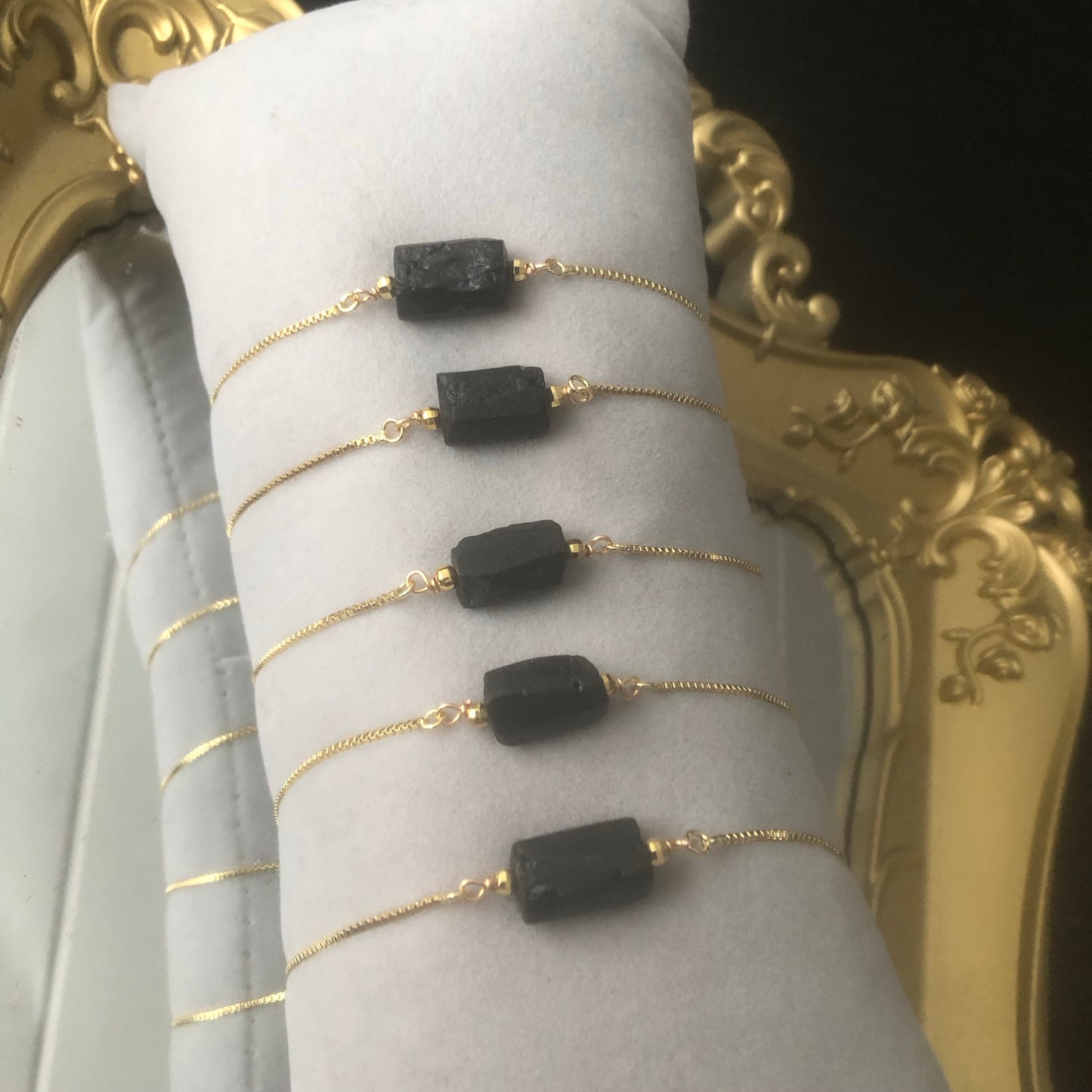 Black Tourmaline Bracelet - GOLD