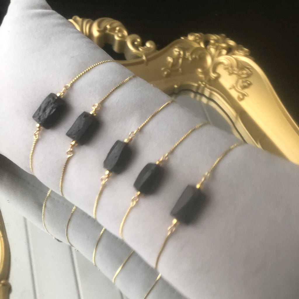 Black Tourmaline Bracelet - GOLD
