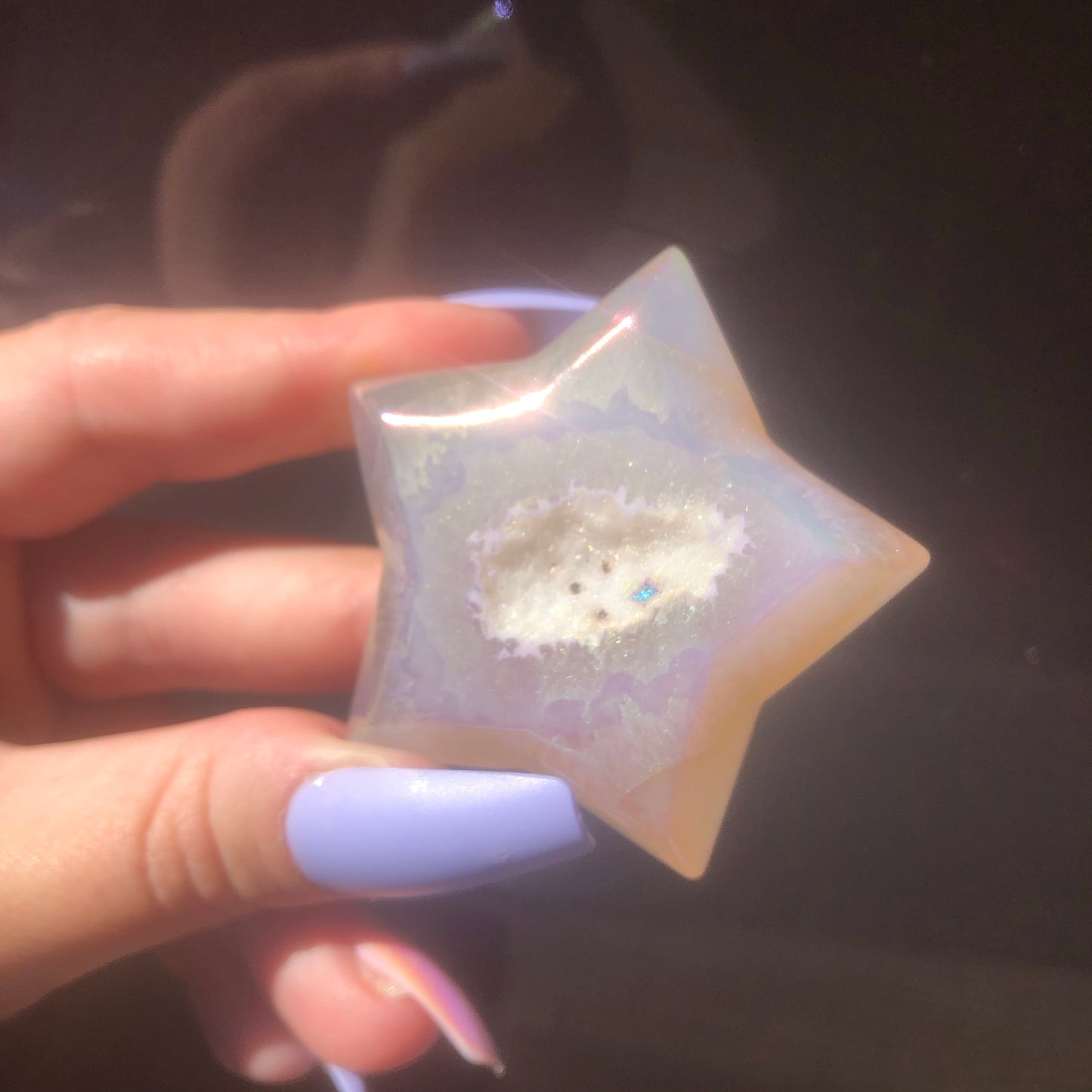 Aura Agate Star with Druzy