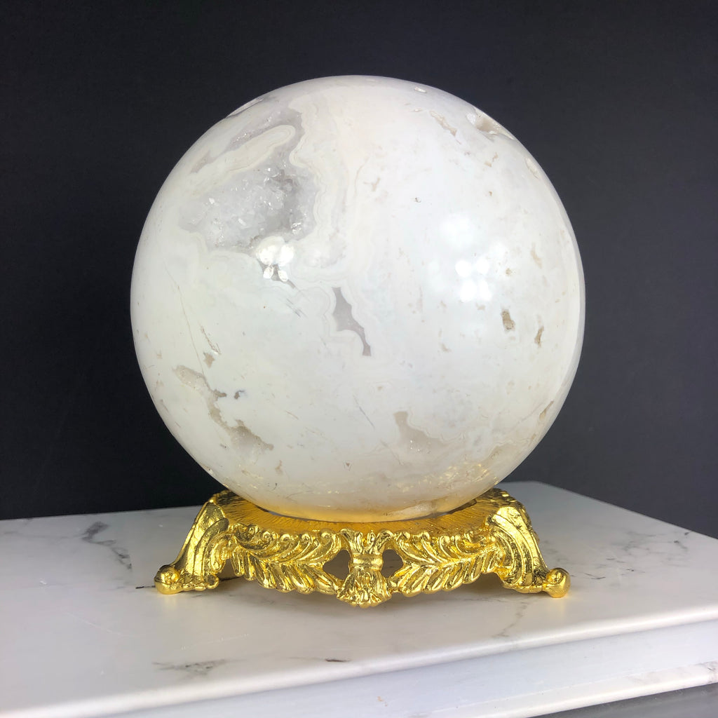 Large crystal stand - Gold