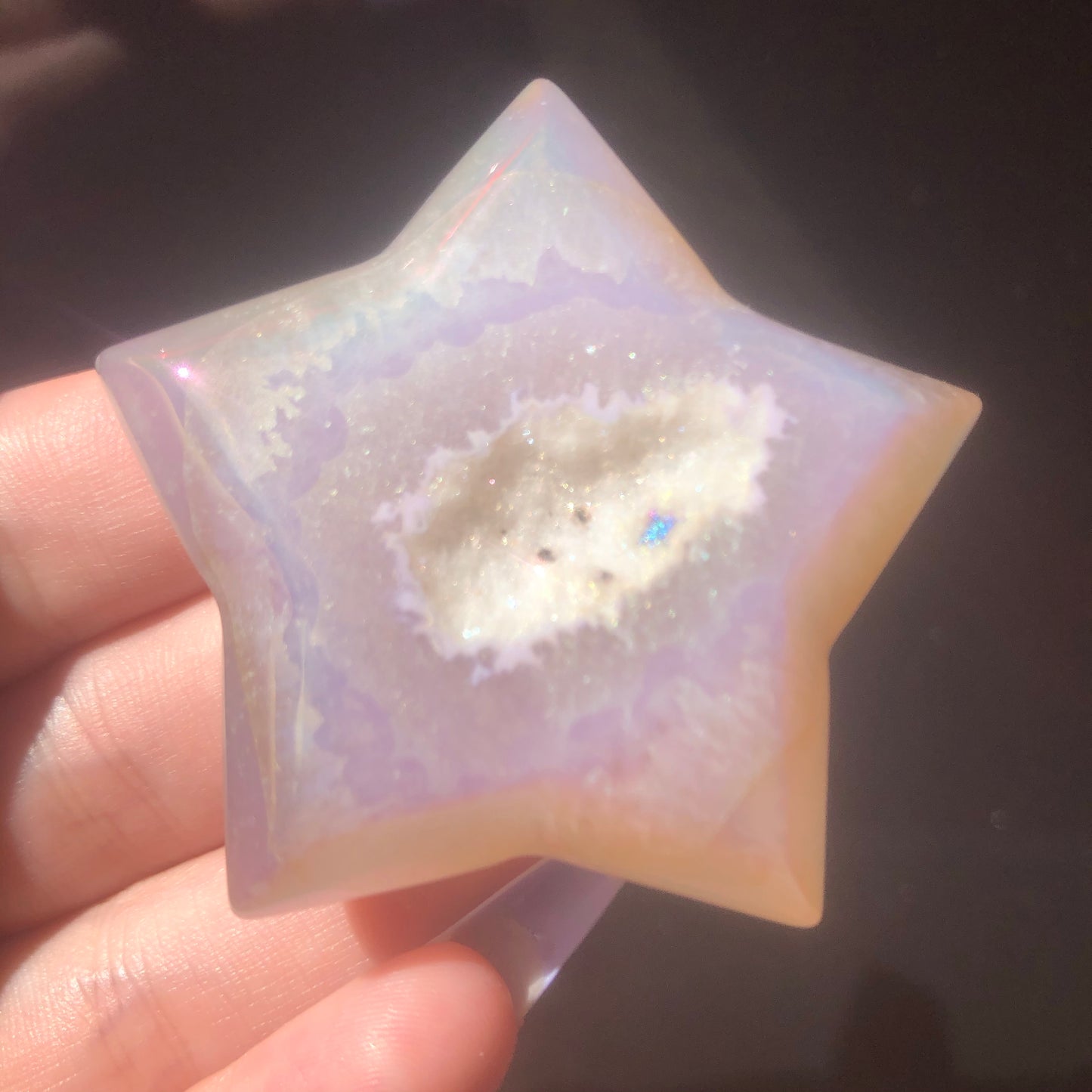 Aura Agate Star with Druzy