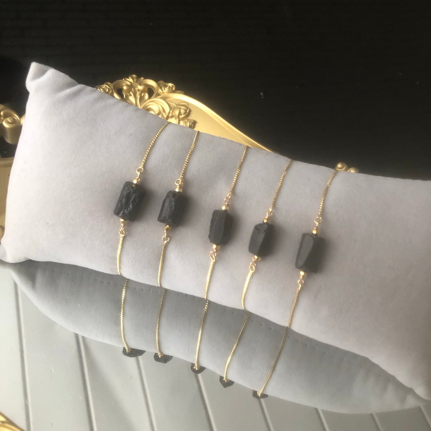 Black Tourmaline Bracelet - GOLD