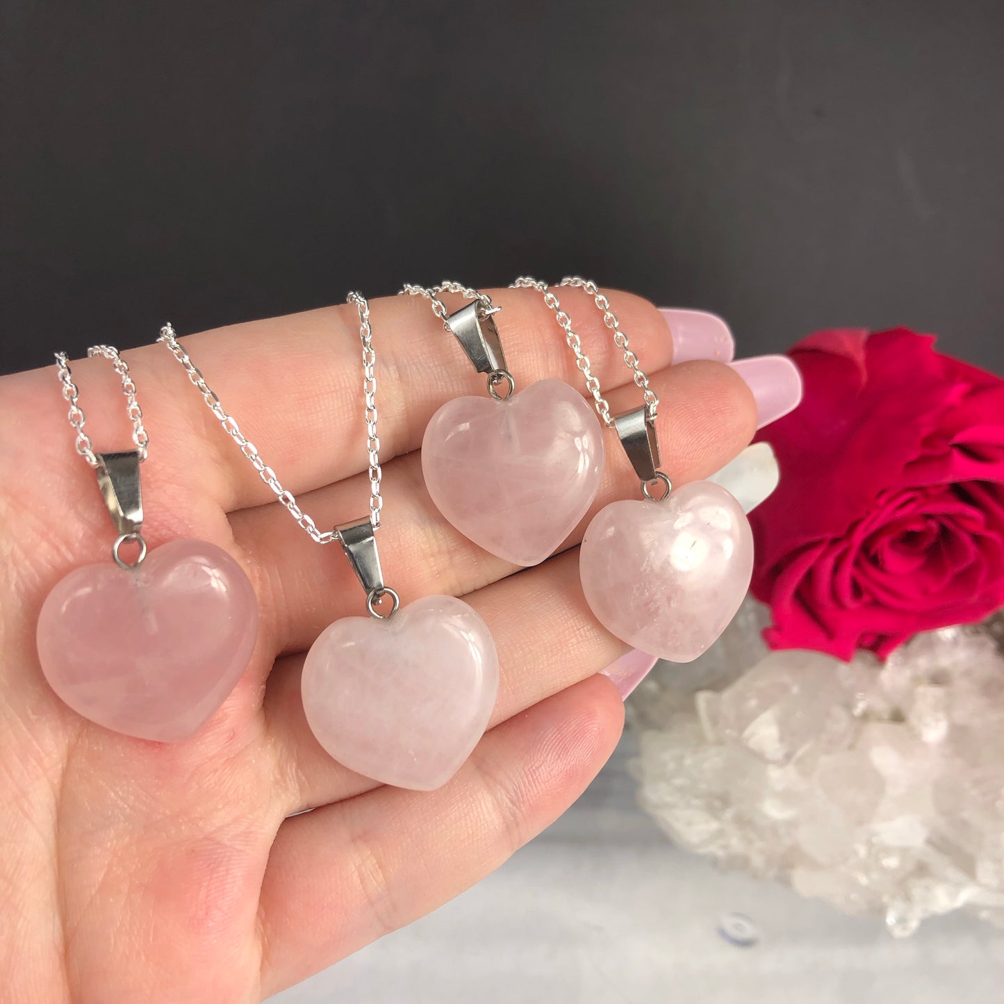 Unconditional Love - Rose Quartz Heart Necklace